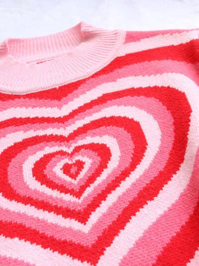 TEEK - Heart Mock Neck Sweater