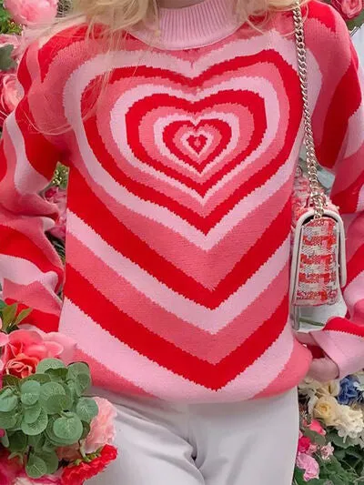 TEEK - Heart Mock Neck Sweater