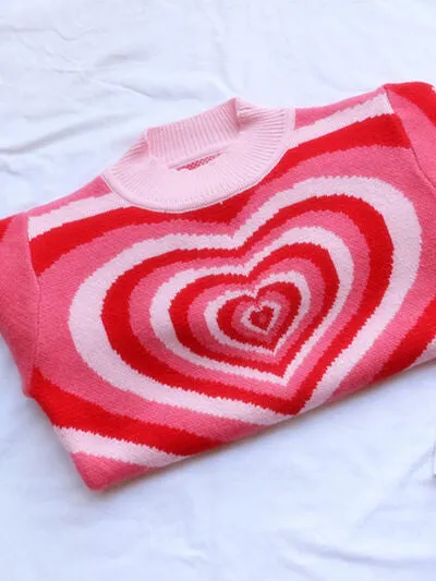 TEEK - Heart Mock Neck Sweater