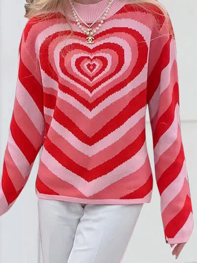 TEEK - Heart Mock Neck Sweater