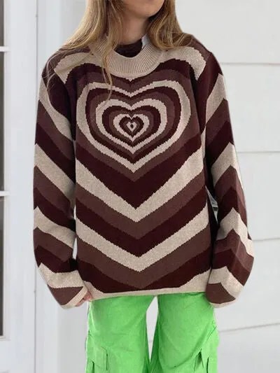 TEEK - Heart Mock Neck Sweater