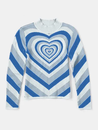 TEEK - Heart Mock Neck Sweater