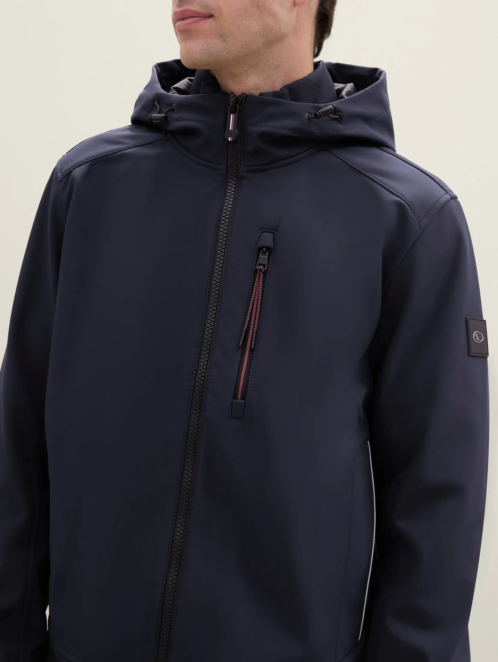 Tom Tailor Soft Shell Sky Captain Blue jacket With A Hood