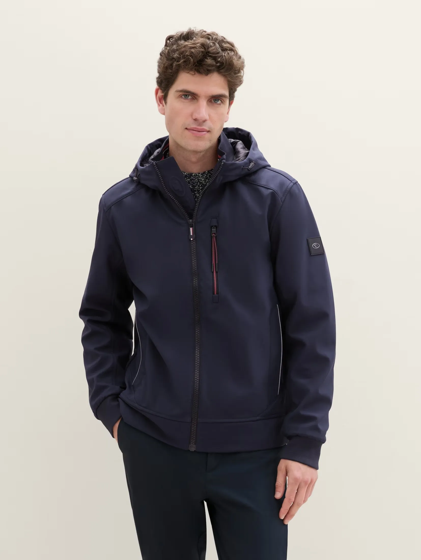 Tom Tailor Soft Shell Sky Captain Blue jacket With A Hood