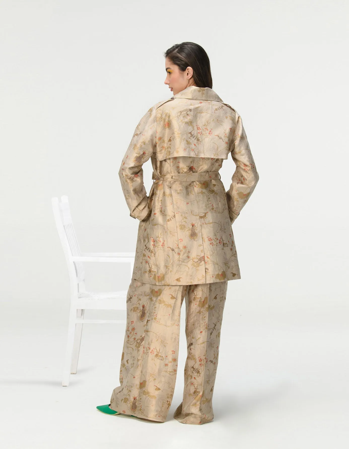 Trench Silk Brocade Ivory