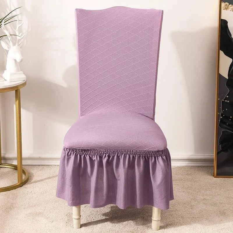 Universal High Elasticity Skirt Chair Cover Coffee