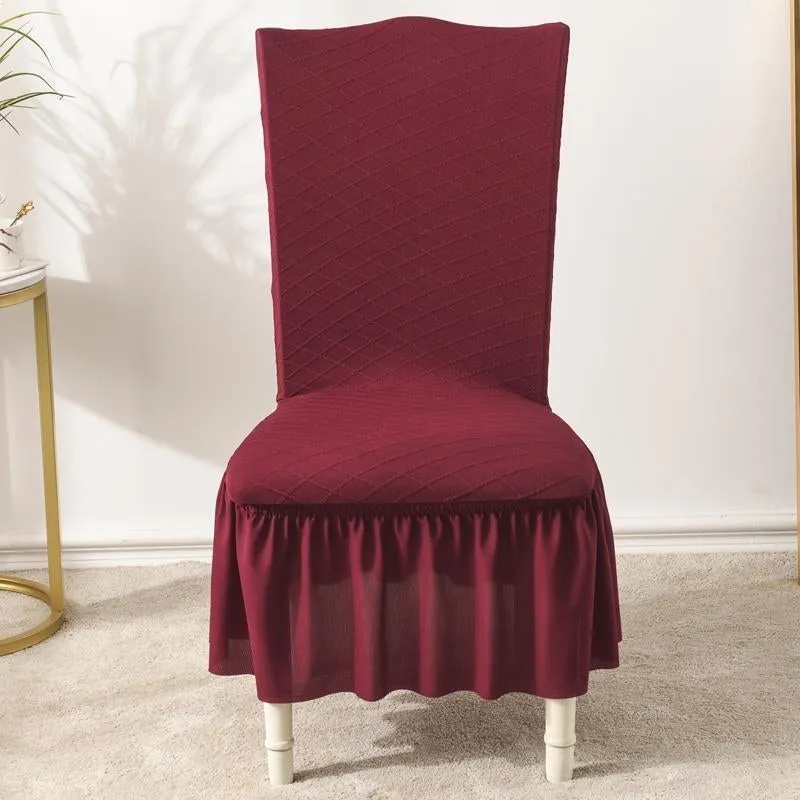 Universal High Elasticity Skirt Chair Cover Coffee