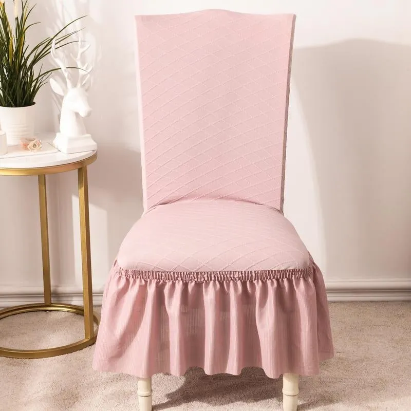 Universal High Elasticity Skirt Chair Cover Coffee