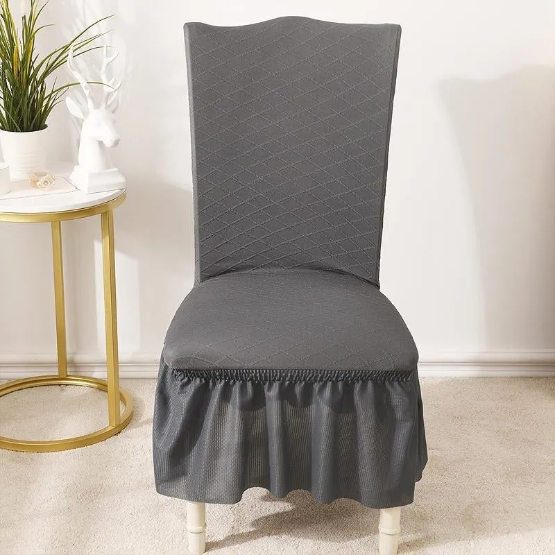 Universal High Elasticity Skirt Chair Cover Coffee