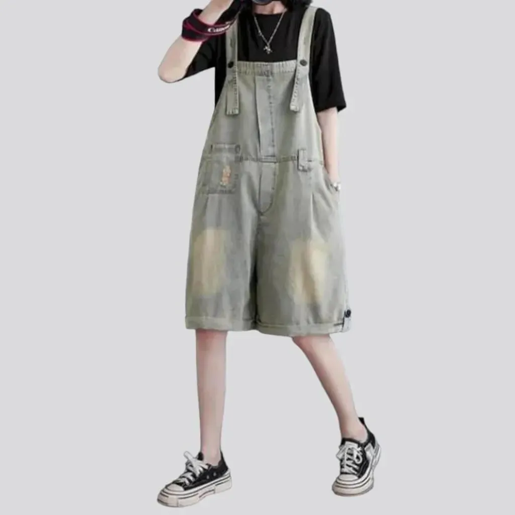 Vintage jean women's overall shorts