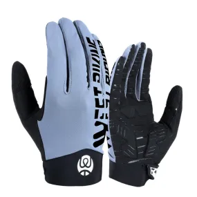 WEST BIKING YP0211214 Long Finger Shock Absorption Non-Slip Touch Screen Gloves Cycling Sports Gloves, Size: M(Fog Blue)