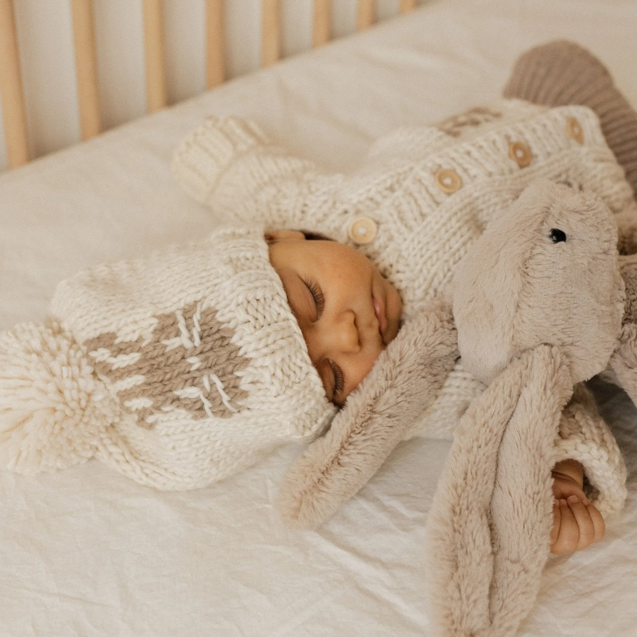 Whiskers Bunny Rabbit Hand Knit Beanie Hat