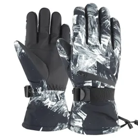 Winter Thermal Ski Gloves Outdoor Waterproof Velvet Gloves Thickening Touch Screen Motorcycle Gloves, Size: L(Black)