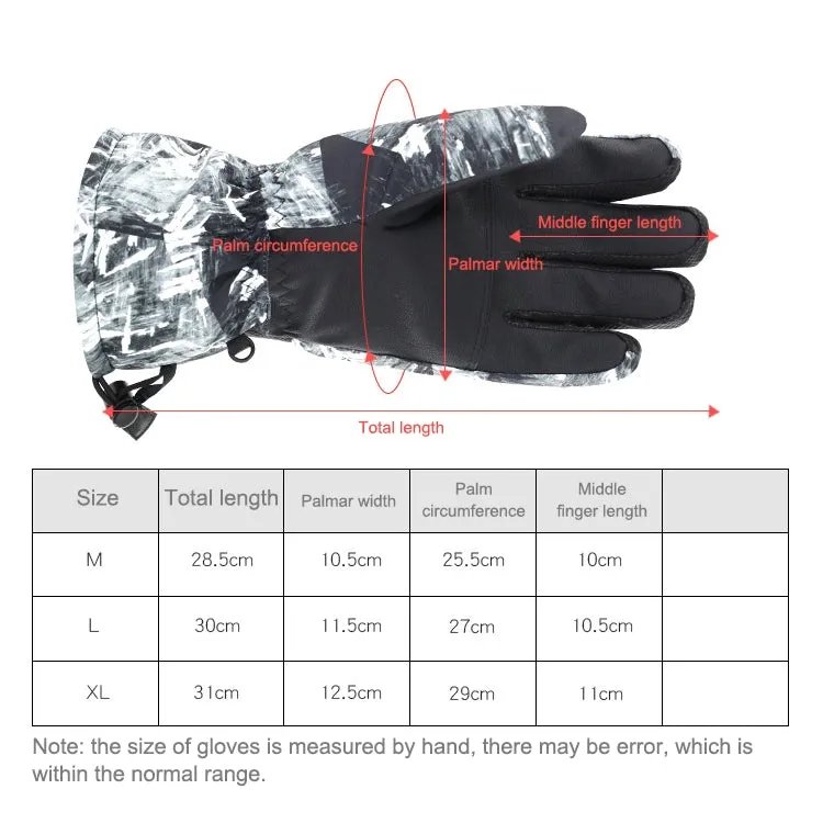 Winter Thermal Ski Gloves Outdoor Waterproof Velvet Gloves Thickening Touch Screen Motorcycle Gloves, Size: L(Black)