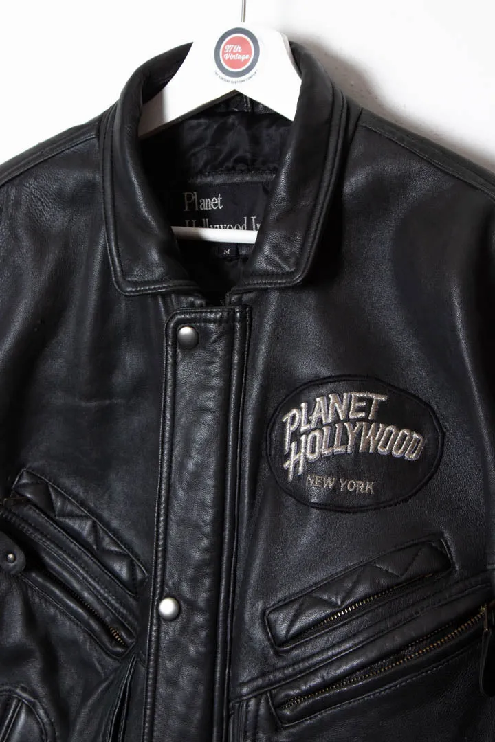 Women's Planet Hollywood New York Limited Edition Leather Bomber Jacket (M)