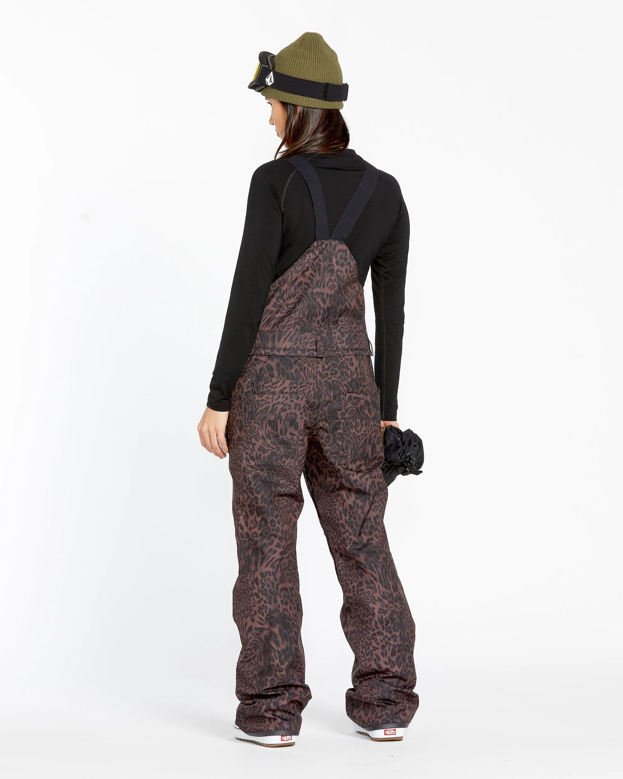 Womens Swift Bib Overalls - Leopard