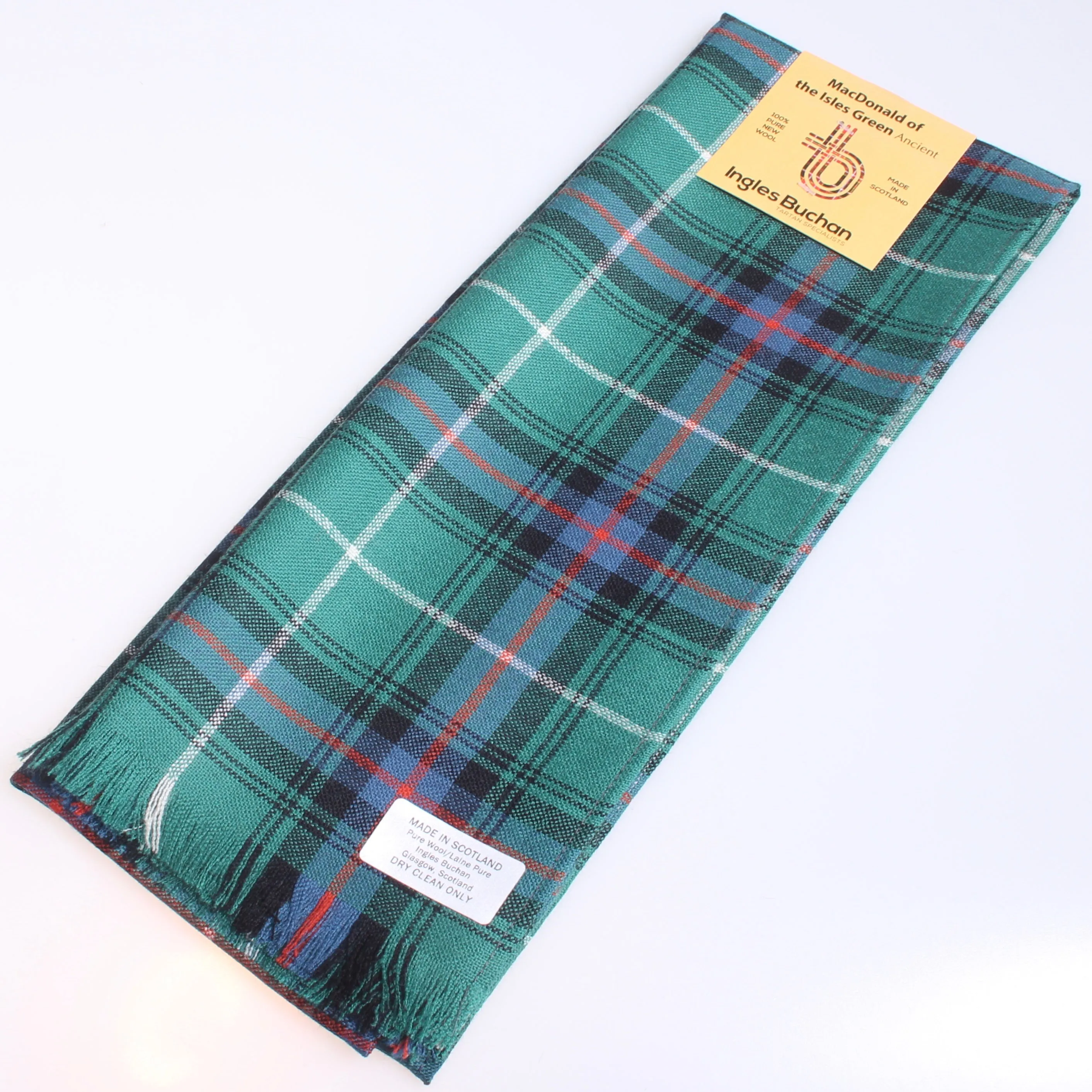 Wool Scarf in MacDonald of the Isles Green Ancient Tartan