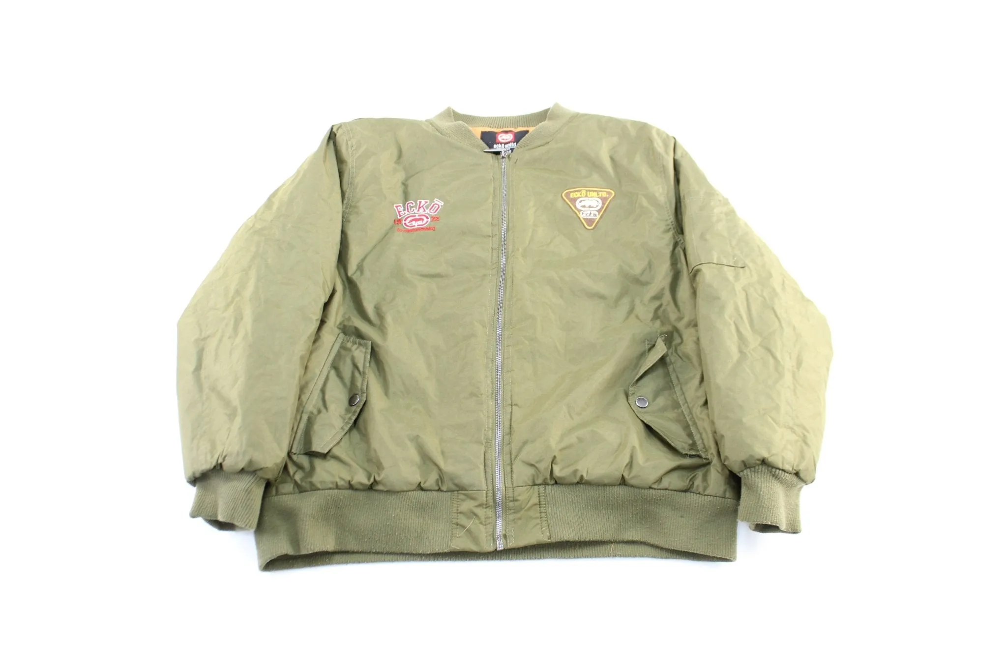 Y2K Ecko. Unltd Embroidered Bomber Zip Up Jacket